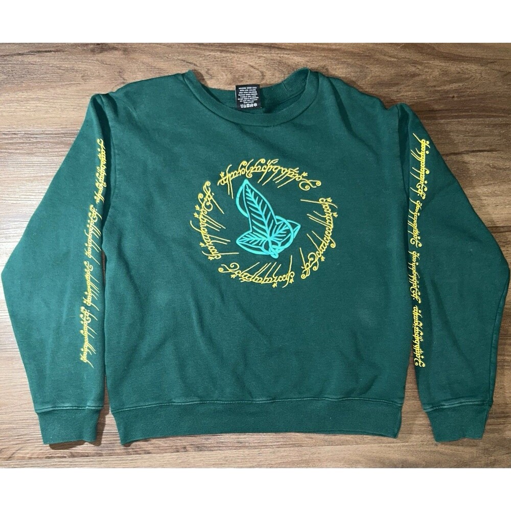 Lord of the Rings Leaves of Lorien Ring Verse Crewneck - BoxLunch Exclusive Lrg